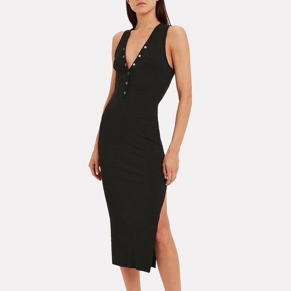 THE RANGE | Ribbed Jersey Sleeveless Dress black large - Picture 1 of 9